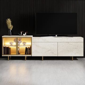 Seyring Tv-bänk 190 cm - Travertin och guld - Möbler - TV- & Mediamöbler - TV bänk & mediabänk