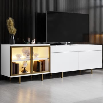 Seyring Tv-bänk 190 cm - Vitt/guld - Möbler - TV- & Mediamöbler - TV bänk & mediabänk