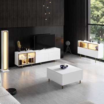 Seyring Tv-bänk 190 cm - Vitt/guld - Möbler - TV- & Mediamöbler - TV bänk & mediabänk