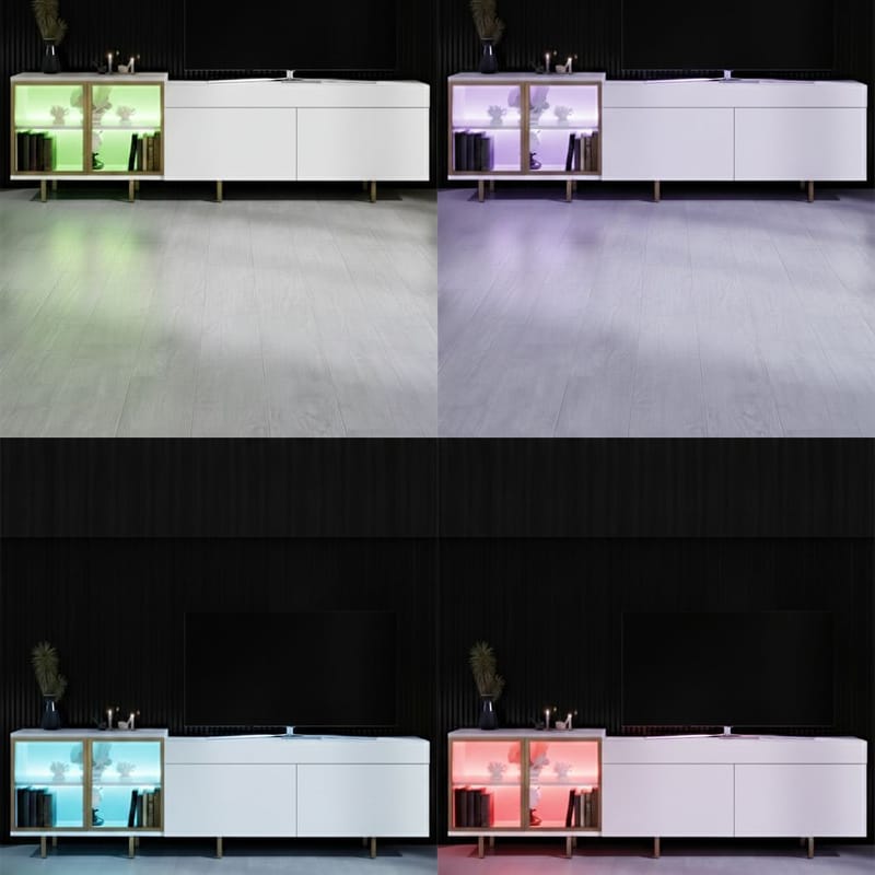 Seyring Tv-bänk 190 cm - Vitt/guld - Möbler - TV- & Mediamöbler - TV bänk & mediabänk