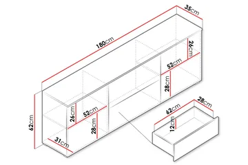 Sherie Tv-bänk 180 cm - Brun - Möbler - TV- & Mediamöbler - TV bänk & mediabänk