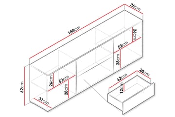 Sherie Tv-bänk 180 cm - Svart - Möbler - TV- & Mediamöbler - TV bänk & mediabänk