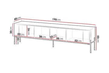 Sherie Tv-bänk 190x40 cm - Svart - Möbler - TV- & Mediamöbler - TV bänk & mediabänk