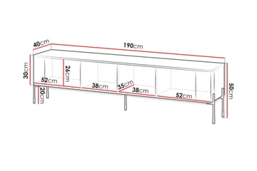 Sherie Tv-bänk 190x40 cm - Vit - Möbler - TV- & Mediamöbler - TV bänk & mediabänk