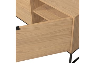 Silas TV-bänk 180 cm med Förvaring i Trä med Metallunderrede - Beige - Möbler - TV- & Mediamöbler - TV bänk & mediabänk