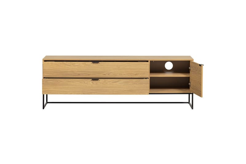 Silas TV-bänk 180 cm med Förvaring i Trä med Metallunderrede - Beige - Möbler - TV- & Mediamöbler - TV bänk & mediabänk