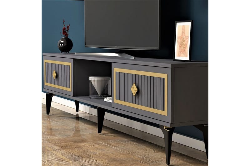 Sivaji Tv-bänk 150 cm - Guld/Antracit - Möbler - TV- & Mediamöbler - TV bänk & mediabänk
