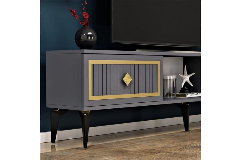 Sivaji Tv-bänk 150 cm - Guld/Antracit - Möbler - TV- & Mediamöbler - TV bänk & mediabänk