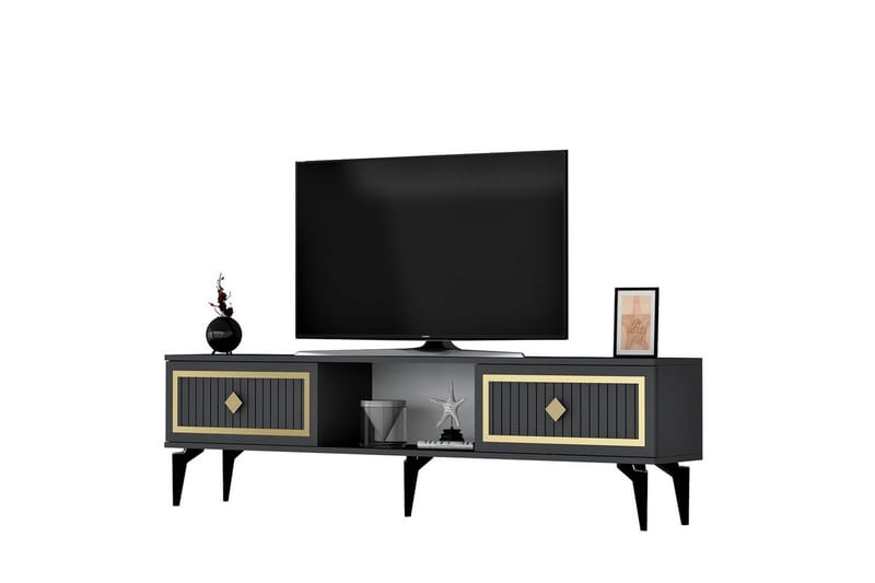 Sivaji Tv-bänk 150 cm - Guld/Antracit - Möbler - TV- & Mediamöbler - TV bänk & mediabänk