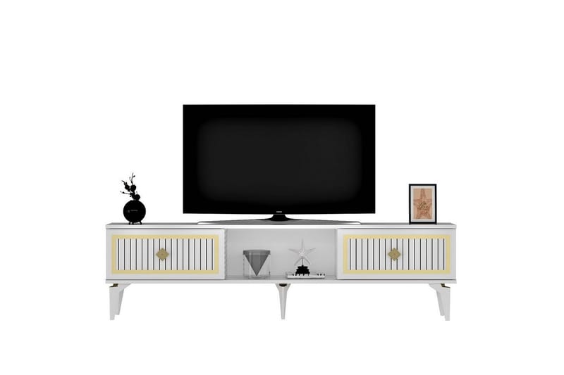 Sivaji Tv-bänk 150 cm - Guld/Vit - Möbler - TV- & Mediamöbler - TV bänk & mediabänk