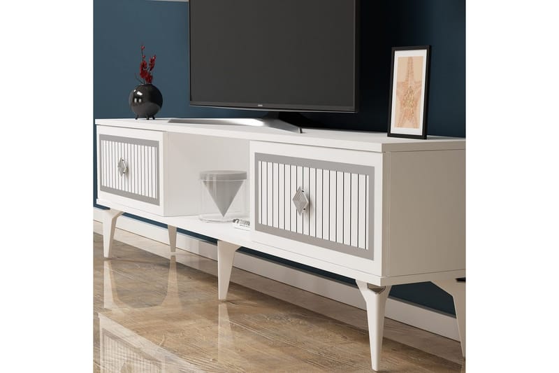 Sivaji Tv-bänk 150 cm - Vit/Silver - Möbler - TV- & Mediamöbler - TV bänk & mediabänk