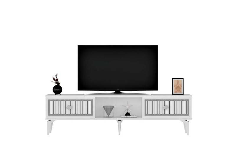 Sivaji Tv-bänk 150 cm - Vit/Silver - Möbler - TV- & Mediamöbler - TV bänk & mediabänk