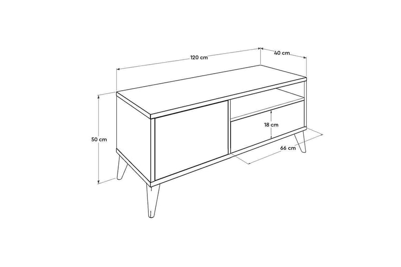 Sosan Tv-bänk 120 cm - Brun - Möbler - TV- & Mediamöbler - TV bänk & mediabänk