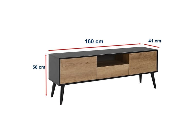 Sosan Tv-bänk 160 cm - Taupe/Svart - Möbler - TV- & Mediamöbler - TV bänk & mediabänk