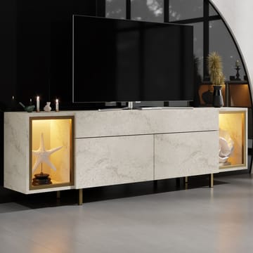 Sosan TV-bänk 180x55x32 cm - Travertin och guld - Möbler - TV- & Mediamöbler - TV bänk & mediabänk