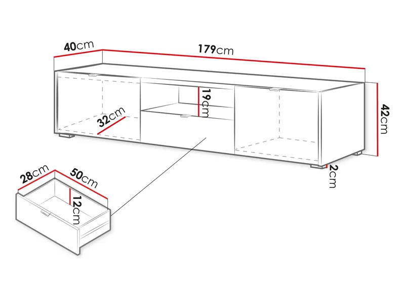 Sovren Tv-bänk 179 cm - Brun - Möbler - TV- & Mediamöbler - TV bänk & mediabänk