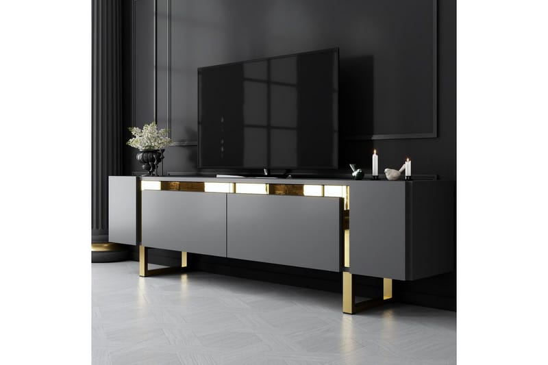 Sozi Tv-bänk 180 cm - Guld/Antracit - Möbler - TV- & Mediamöbler - TV bänk & mediabänk
