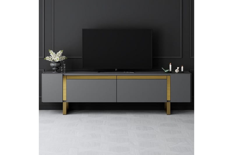 Sozi Tv-bänk 180 cm - Guld/Antracit - Möbler - TV- & Mediamöbler - TV bänk & mediabänk