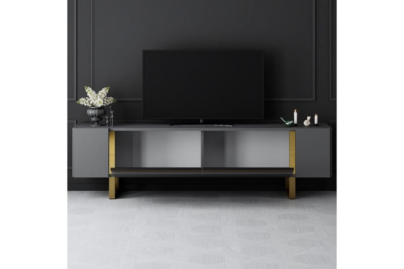 Sozi Tv-bänk 180 cm - Guld/Antracit - Möbler - TV- & Mediamöbler - TV bänk & mediabänk
