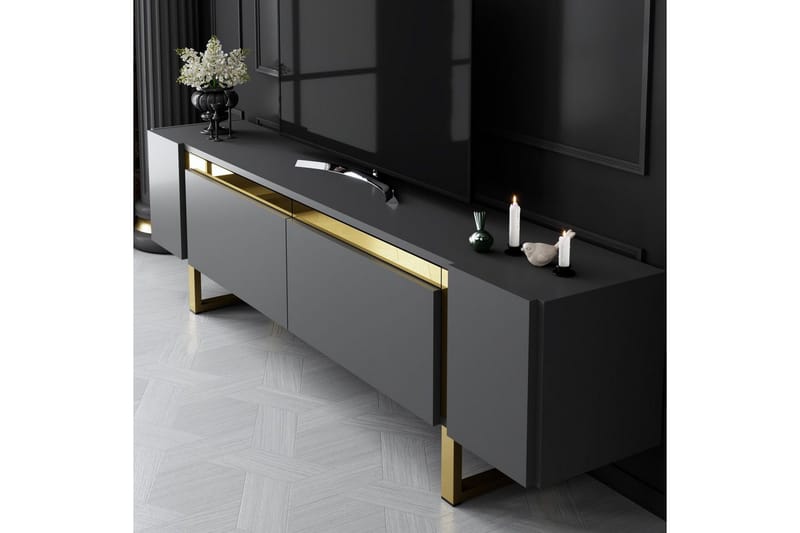 Sozi Tv-bänk 180 cm - Guld/Antracit - Möbler - TV- & Mediamöbler - TV bänk & mediabänk
