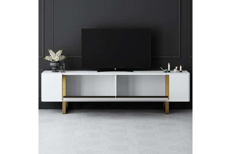 Sozi Tv-bänk 180 cm - Guld/Vit - Möbler - TV- & Mediamöbler - TV bänk & mediabänk