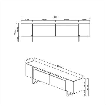 Sozi Tv-bänk 180 cm - Svart - Möbler - TV- & Mediamöbler - TV bänk & mediabänk