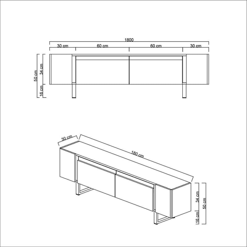 Sozi Tv-bänk 180 cm - Svart - Möbler - TV- & Mediamöbler - TV bänk & mediabänk