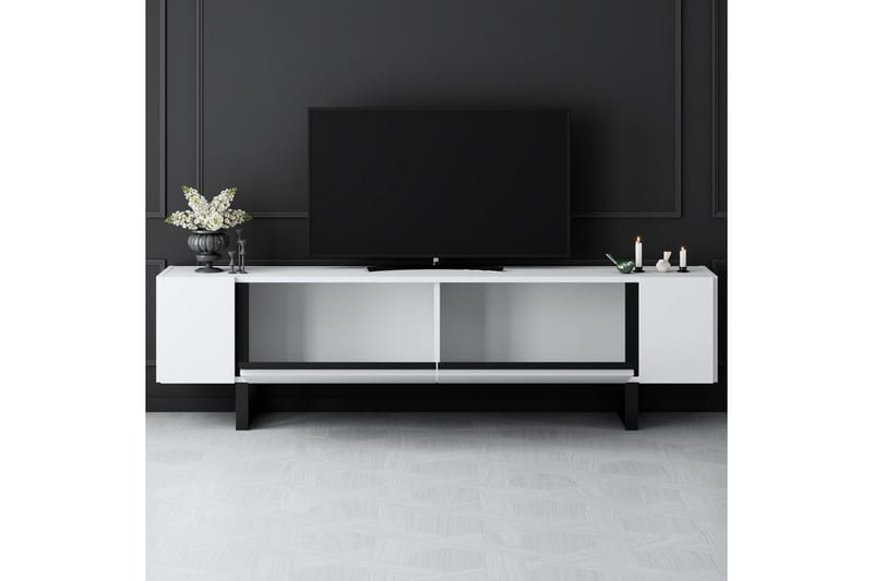 Sozi Tv-bänk 180 cm - Svart/Vit - Möbler - TV- & Mediamöbler - TV bänk & mediabänk