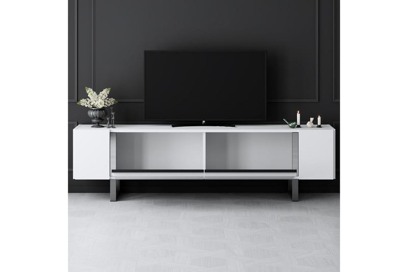 Sozi Tv-bänk 180 cm - Vit/Silver - Möbler - TV- & Mediamöbler - TV bänk & mediabänk