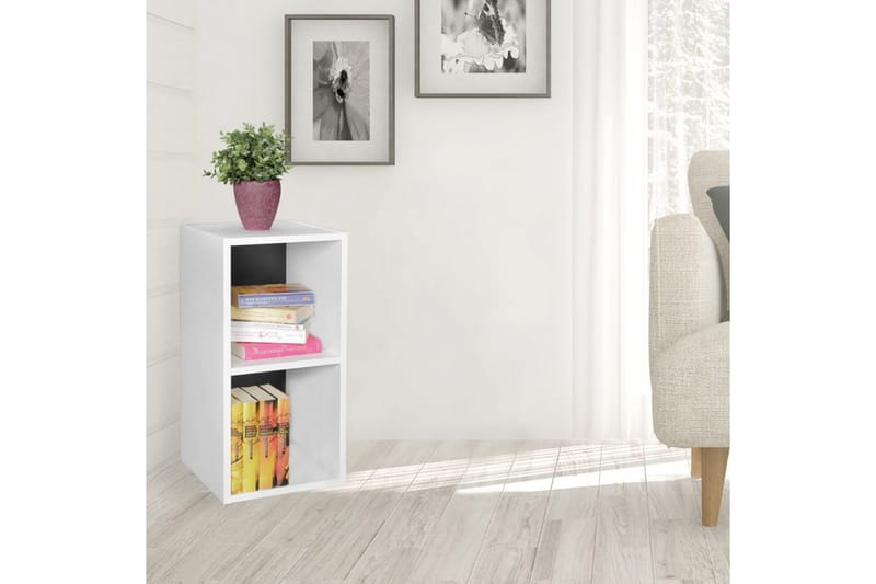 Stående hylla Wohnling melaminbelagd spånskiva med förvaringsutrymme, modern stil Vit, svart - Vit, svart - Möbler - TV- & Mediamöbler - TV-hylla