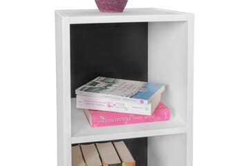Stående hylla Wohnling melaminbelagd spånskiva med förvaringsutrymme, modern stil Vit, svart - Vit, svart - Möbler - TV- & Mediamöbler - TV-hylla