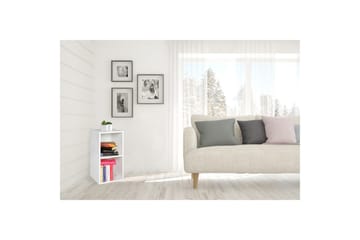 Stående hylla Wohnling melaminbelagd spånskiva med förvaringsutrymme, modern stil Vit - Vit - Möbler - TV- & Mediamöbler - TV-hylla