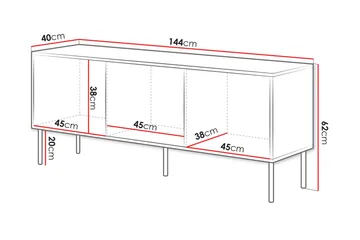 Stintino Tv-bänk 144x40 cm - Grå - Möbler - TV- & Mediamöbler - TV bänk & mediabänk