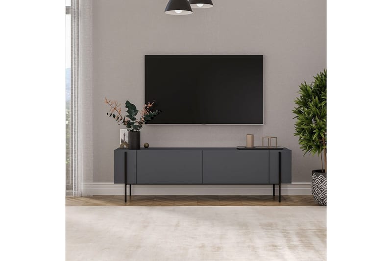 Stira Tv-bänk 160 cm - Grafitgrå - Möbler - TV- & Mediamöbler - TV bänk & mediabänk