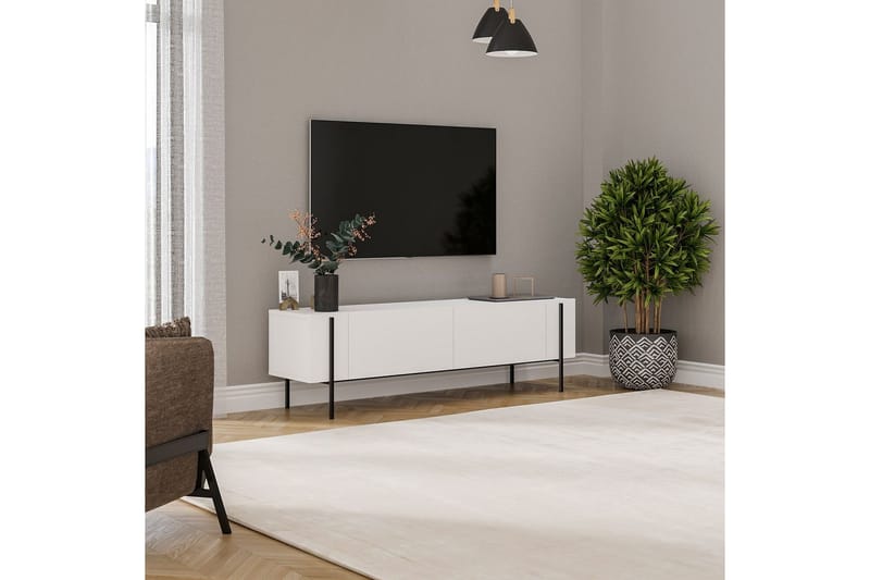 Stira Tv-bänk 160 cm - Vit - Möbler - TV- & Mediamöbler - TV bänk & mediabänk