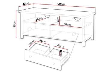 Storys Tv-bänk 120x42 cm - Vit - Möbler - TV- & Mediamöbler - TV bänk & mediabänk