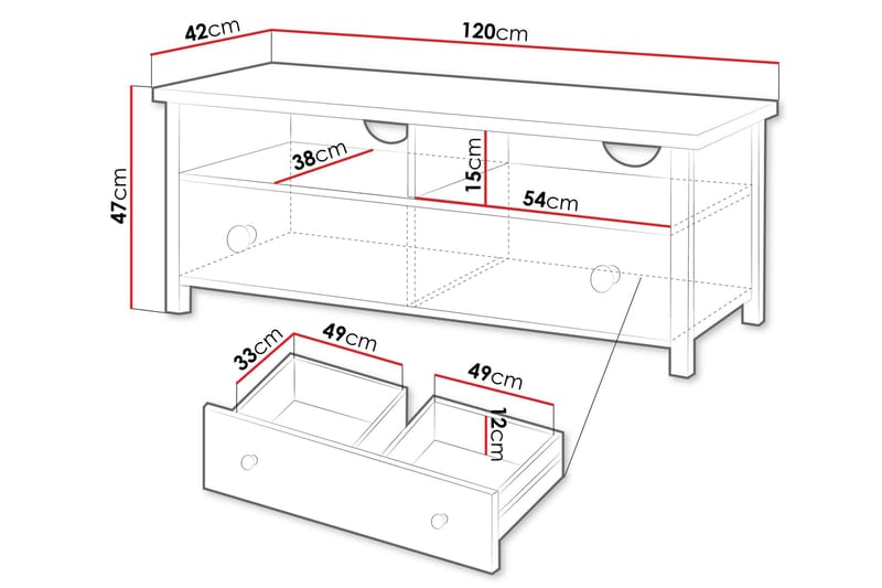 Storys Tv-bänk 120x42 cm - Vit - Möbler - TV- & Mediamöbler - TV bänk & mediabänk
