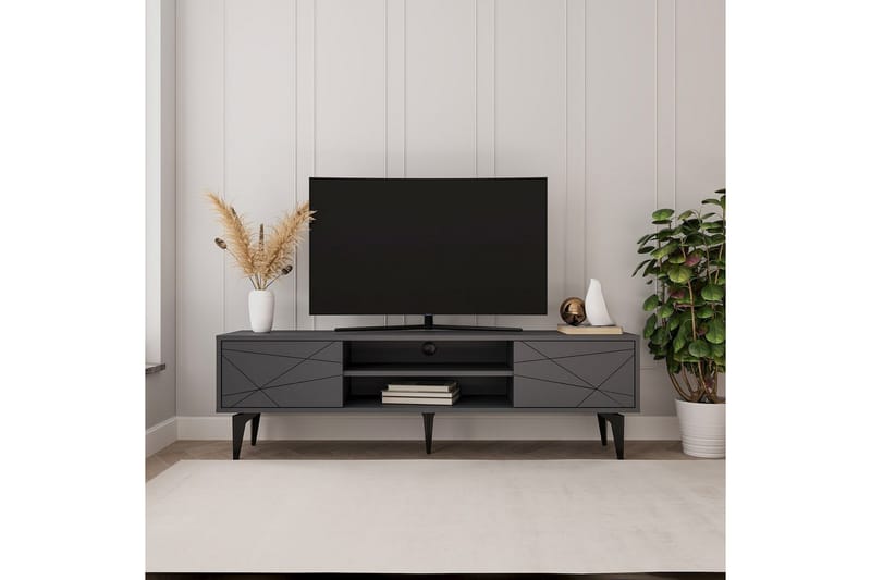 Sudama Tv-bänk 160 cm - Antracit - Möbler - TV- & Mediamöbler - TV bänk & mediabänk