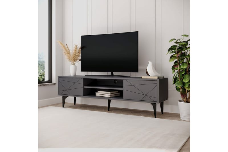 Sudama Tv-bänk 160 cm - Antracit - Möbler - TV- & Mediamöbler - TV bänk & mediabänk