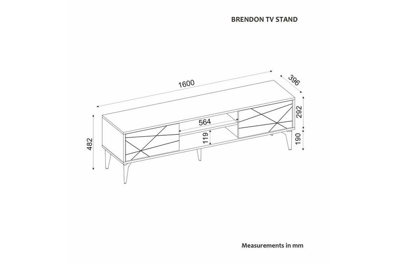 Sudama Tv-bänk 160 cm - Antracit - Möbler - TV- & Mediamöbler - TV bänk & mediabänk