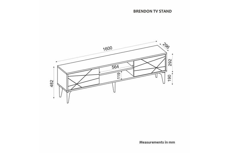 Sudama Tv-bänk 160 cm - Mörkfärgat trä - Möbler - TV- & Mediamöbler - TV bänk & mediabänk