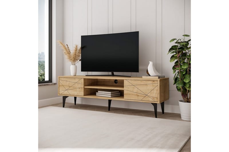 Sudama Tv-bänk 160 cm - Mediumfärgat trä - Möbler - TV- & Mediamöbler - TV bänk & mediabänk