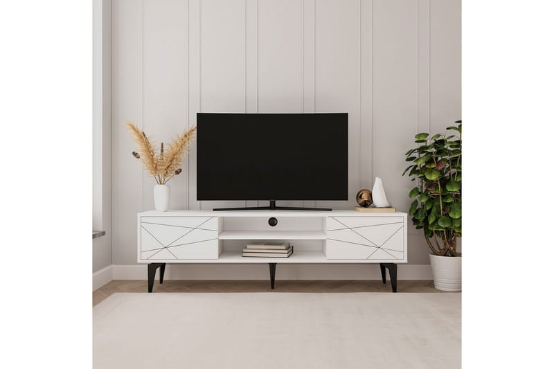Sudama Tv-bänk 160 cm - Vit - Möbler - TV- & Mediamöbler - TV bänk & mediabänk