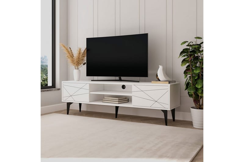 Sudama Tv-bänk 160 cm - Vit - Möbler - TV- & Mediamöbler - TV bänk & mediabänk