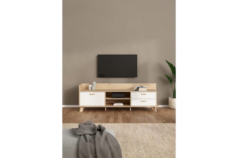 Sumita Tv-bänk 182 cm - Vit/Natur - Möbler - TV- & Mediamöbler - TV bänk & mediabänk