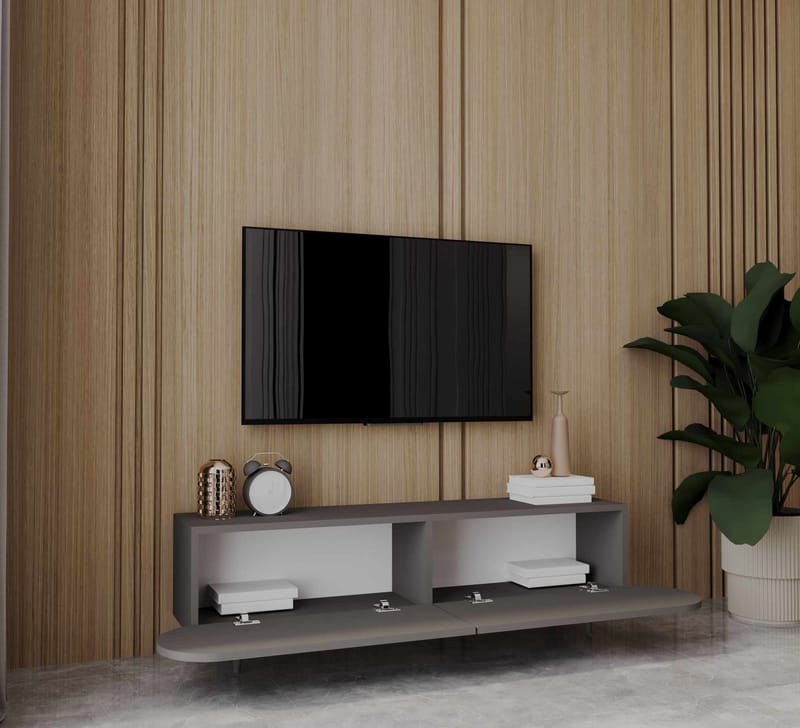 Svelor TV-bänk 160x49x30 cm - Grå - Möbler - TV- & Mediamöbler - TV bänk & mediabänk