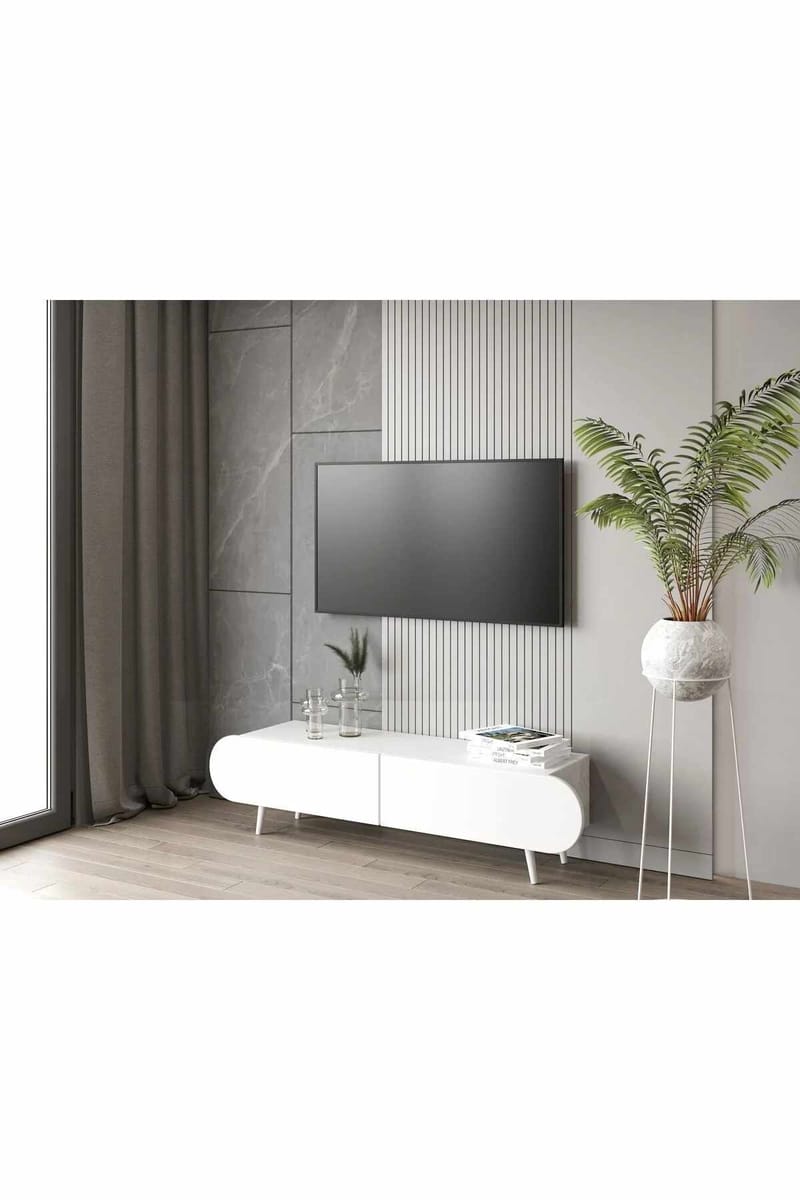 Svelor TV-bänk 160x49x30 cm - Vit - Möbler - TV- & Mediamöbler - TV bänk & mediabänk