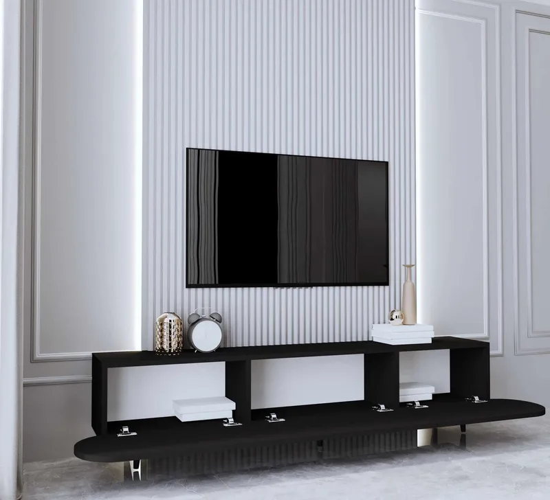 Svelor TV-bänk 180x49x30 cm - Svart - Möbler - TV- & Mediamöbler - TV bänk & mediabänk