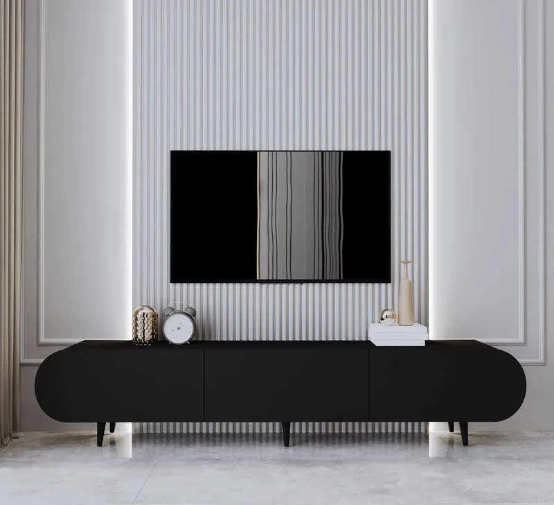 Svelor TV-bänk 180x49x30 cm - Svart - Möbler - TV- & Mediamöbler - TV bänk & mediabänk