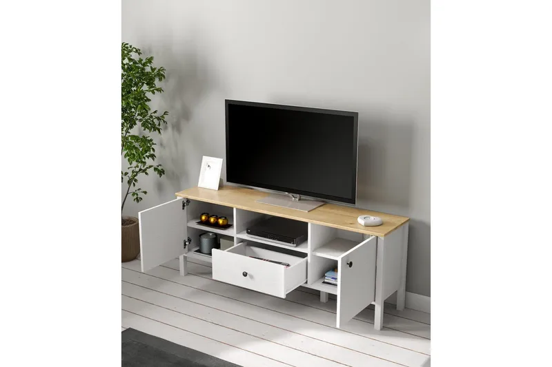 Talan Tv-bänk 150 cm - Natur/Vit - Möbler - TV- & Mediamöbler - TV bänk & mediabänk